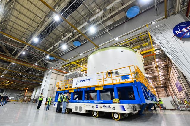 NASA image: Engine Section for NASA’s SLS Rocket Moved for Final Integration